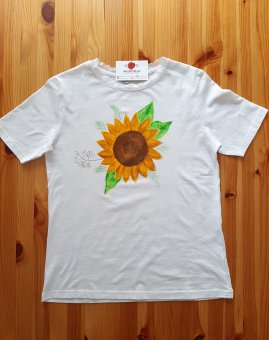 Tricou pictat manual FLOAREA SOARELUI 