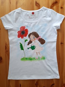 Tricou pictat manual ZANA DIN GRADINA 