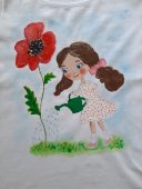 Tricou pictat manual ZANA DIN GRADINA 